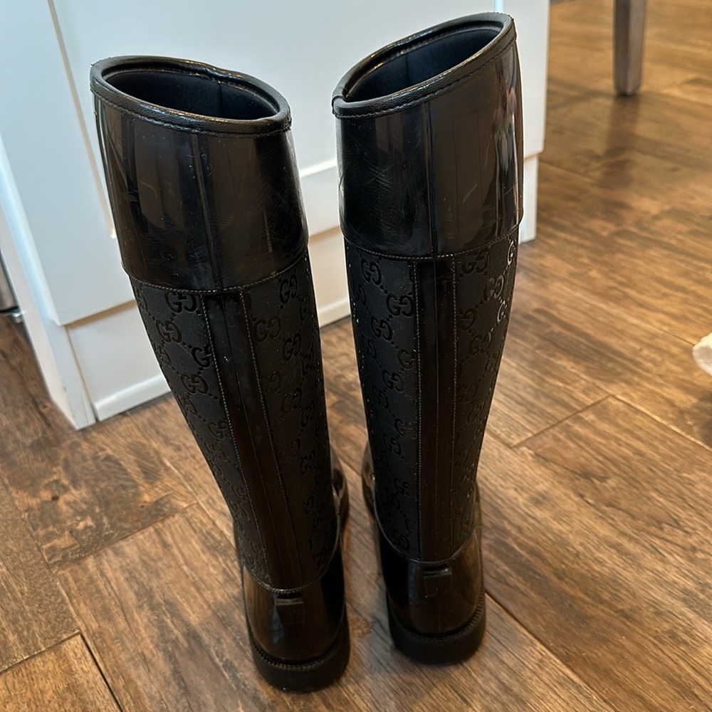 Gucci Wellington tall black rain boots - Picture 12 of 15